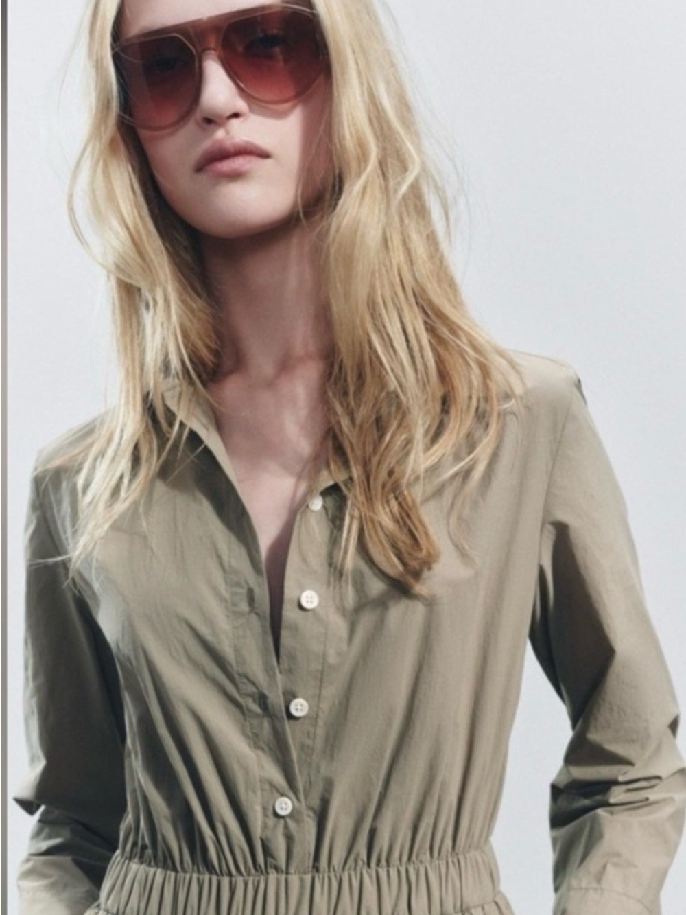 Zara Khaki Midi🩶